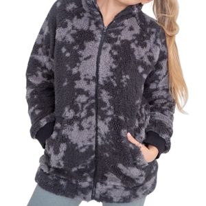 194. Women's Black/Grey Zip Up Sherpa Fleece Jacket